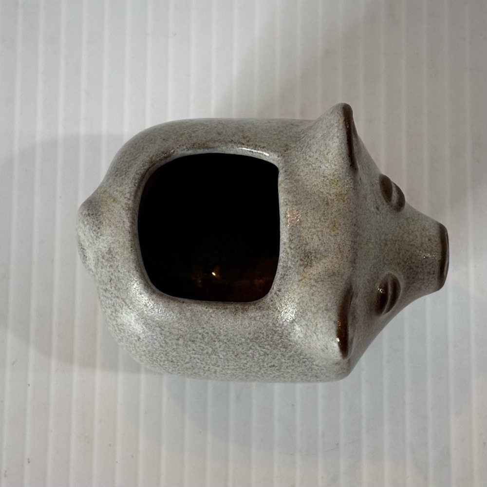 Vtg  David Stewart Lions Valley Stoneware Pig Ceramic Planter Toothpick Holder - Picture 5 of 9
